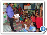 Dr. G. Karunasagaran, Scientist-D, ENVIS Centre distributing pamphlet related to World Wetland Day to village peoples